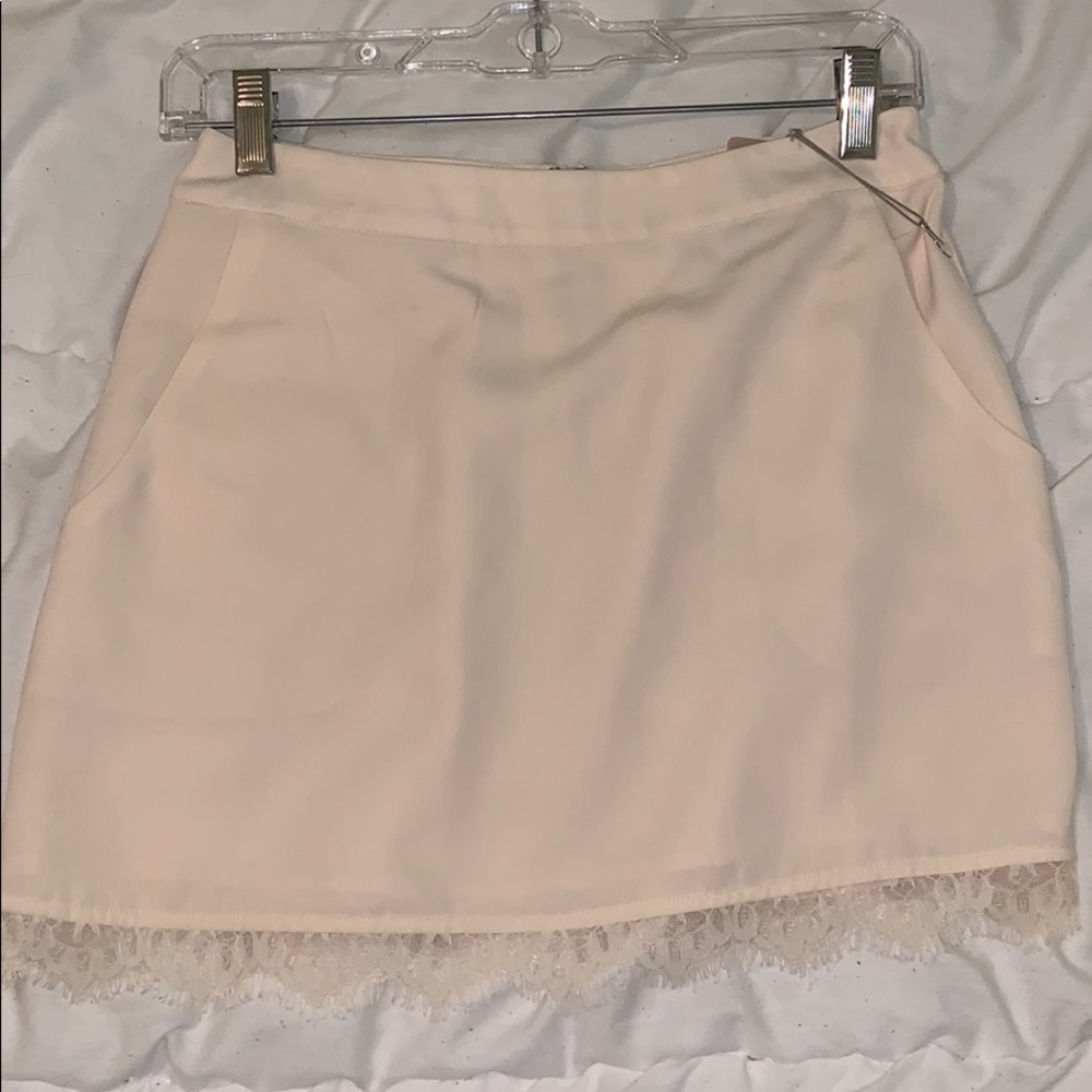Cream skirt with lace